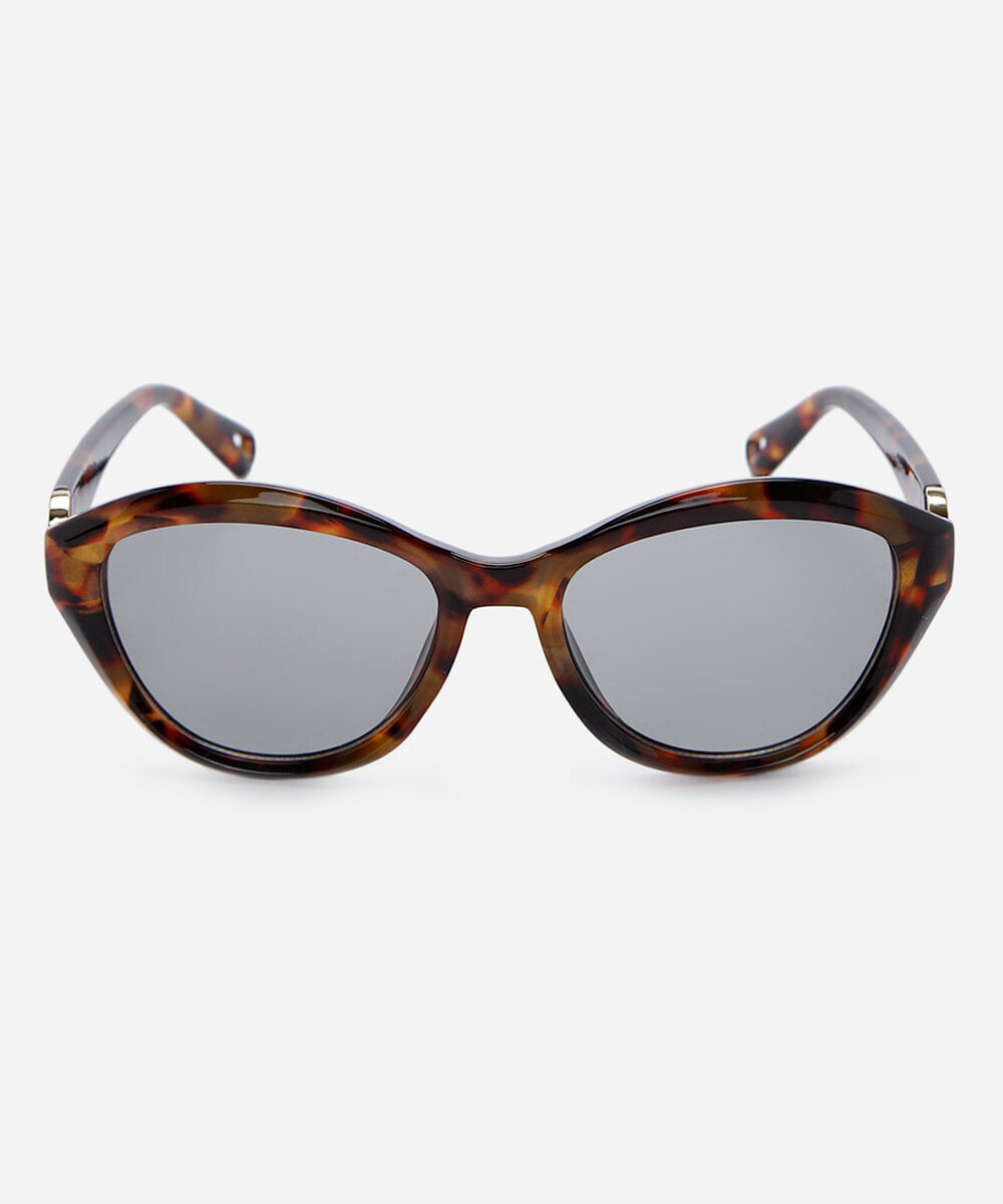 óculos de sol feminino gatinho de acetato tartaruga triton marrom