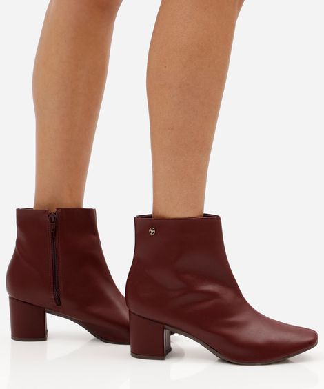 bota cano baixo salto médio via uno vinho