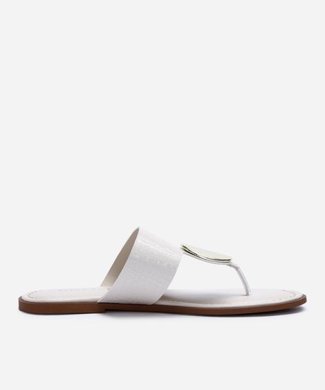rasteirinha tira larga texturizada off white