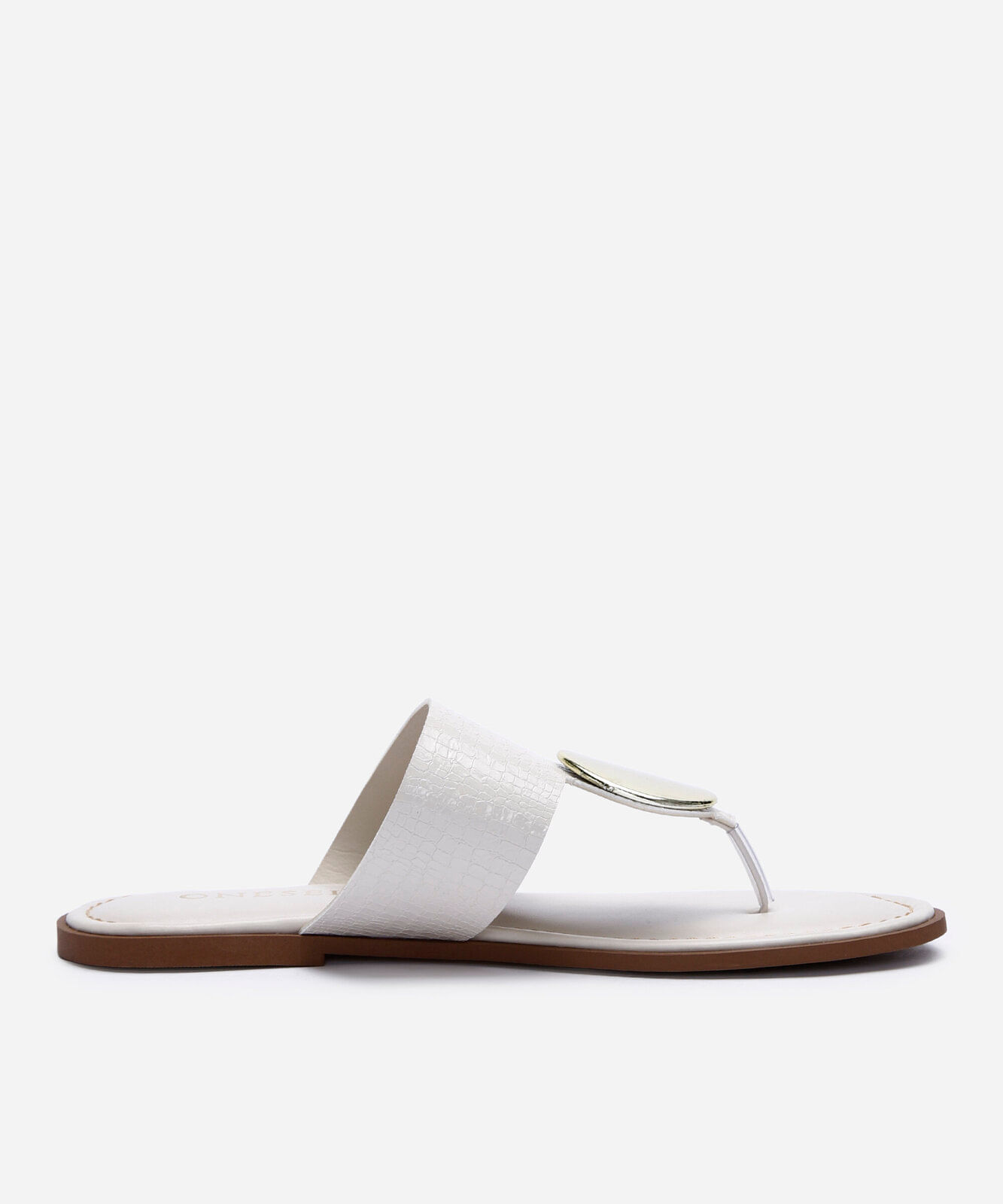 rasteirinha tira larga texturizada off white