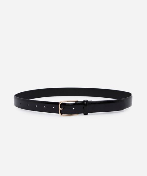 cinto croco com fivela retangular preto