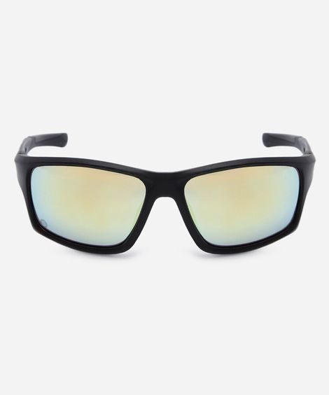 óculos de sol unissex quadrado de acetato esportivo preto