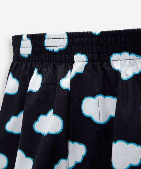 cueca samba canção masculina de algodão nuvens preta
