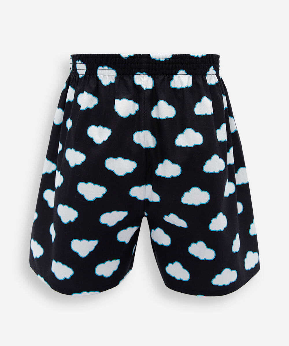 cueca samba canção masculina de algodão nuvens preta