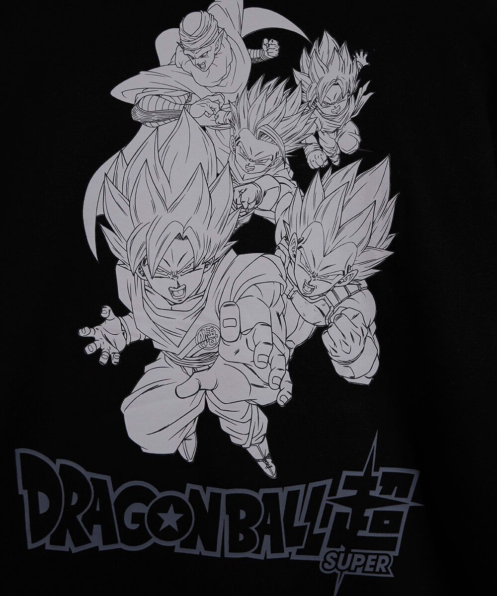 blusão oversized juvenil de moletom com capuz dragonball preto