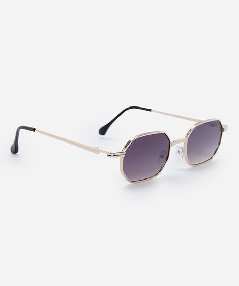 óculos de sol unissex quadrado de metal triton dourado