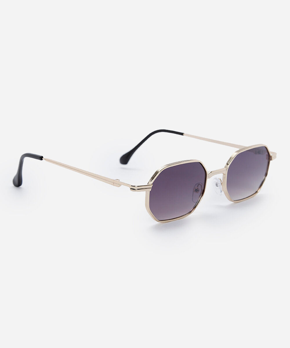 óculos de sol unissex quadrado de metal triton dourado