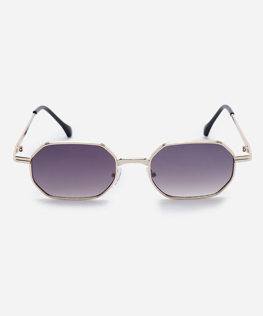 óculos de sol unissex quadrado de metal triton dourado