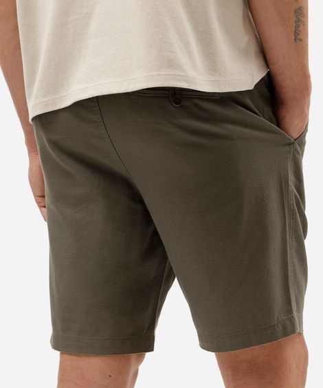 bermuda masculina de sarja cós elástico com bolso verde
