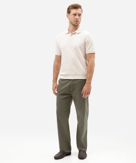 calça reta masculina de sarja verde