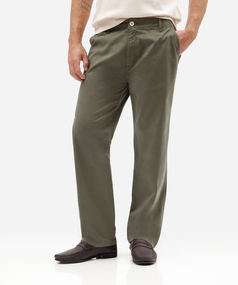 calça reta masculina de sarja verde