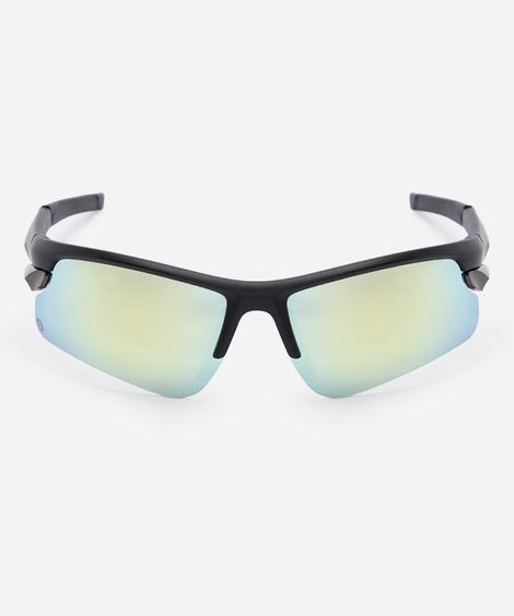 óculos de sol esportivo unissex de acetato preto