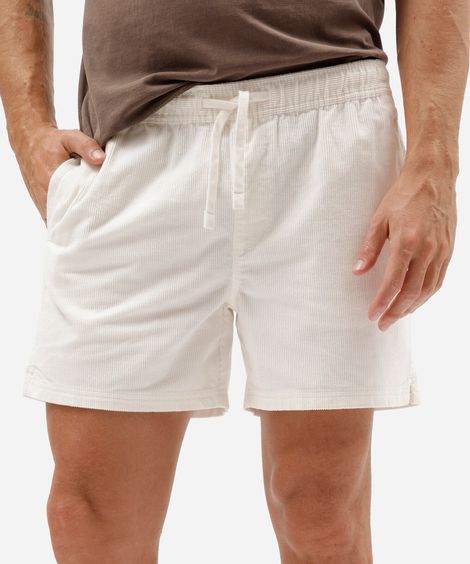 short de veludo cotelê com bolsos off white