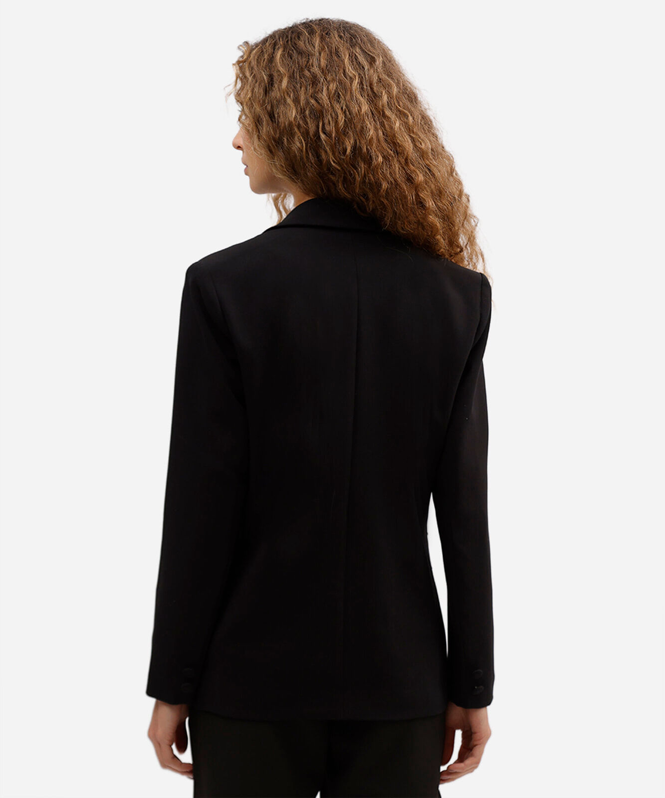 blazer de alfaiataria feminino bicolor preto