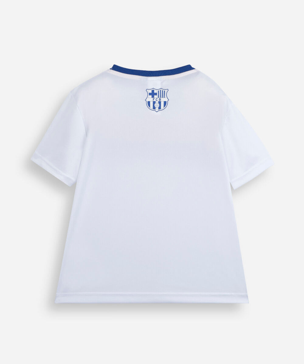 camiseta infantil manga curta barcelona colorida