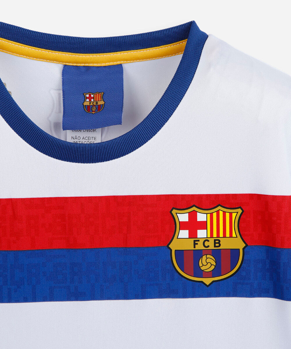 camiseta infantil manga curta barcelona colorida