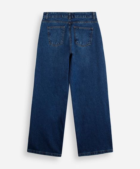 calça juvenil baggy jeans azul