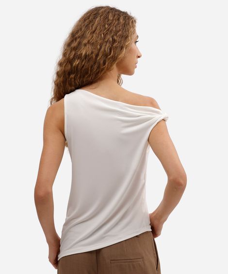 blusa feminina assimétrica off white