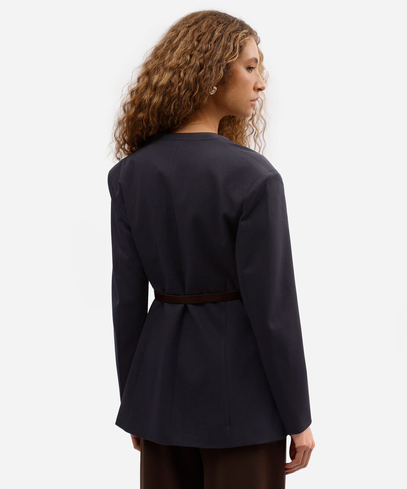 blazer de alfaiataria feminino com cinto azul