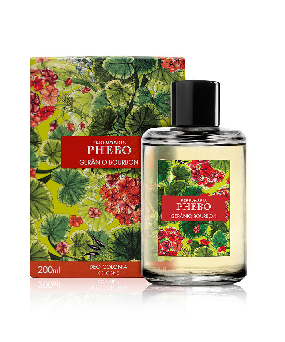 perfume unissex phebo colônia gerânio bourbon 200ml