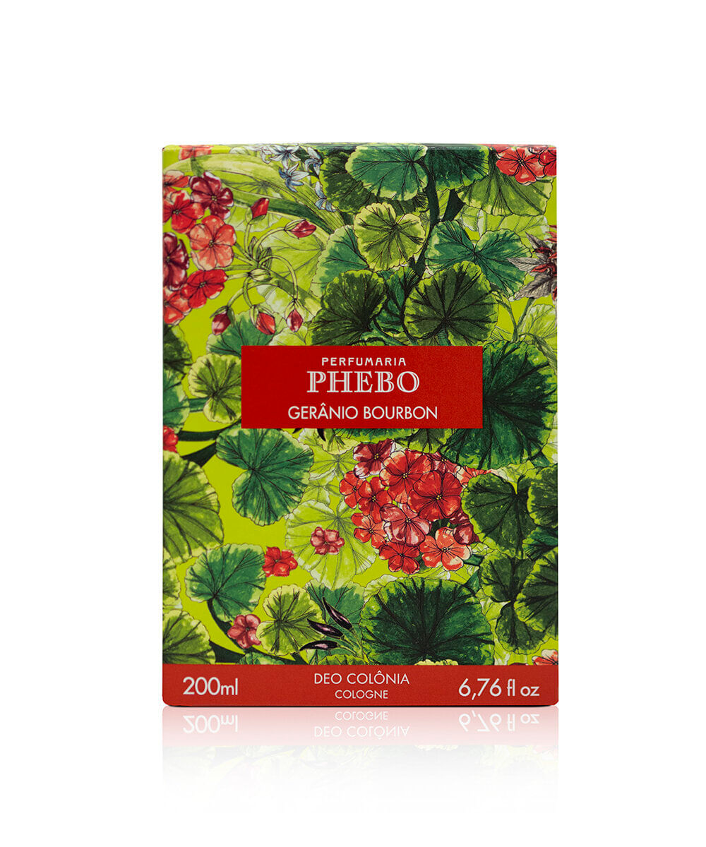 perfume unissex phebo colônia gerânio bourbon 200ml