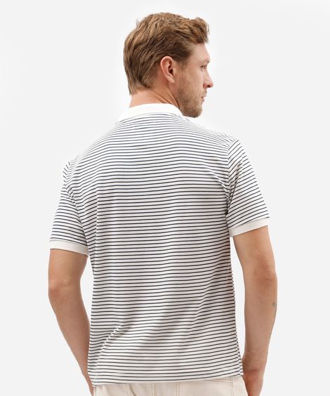 polo comfort masculina manga curta listrada azul