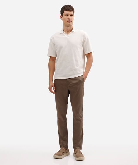 calça carrot masculina de sarja marrom