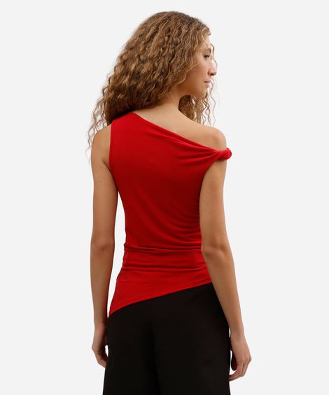 blusa feminina assimétrica vermelha