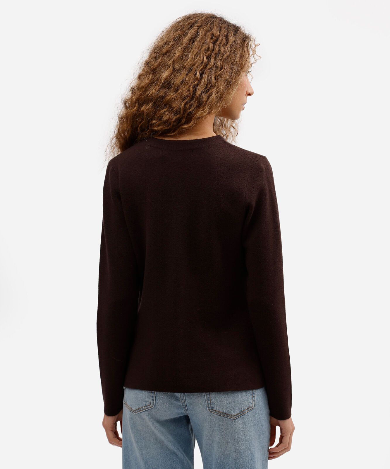 cardigan feminino de tricot assimétrico marrom