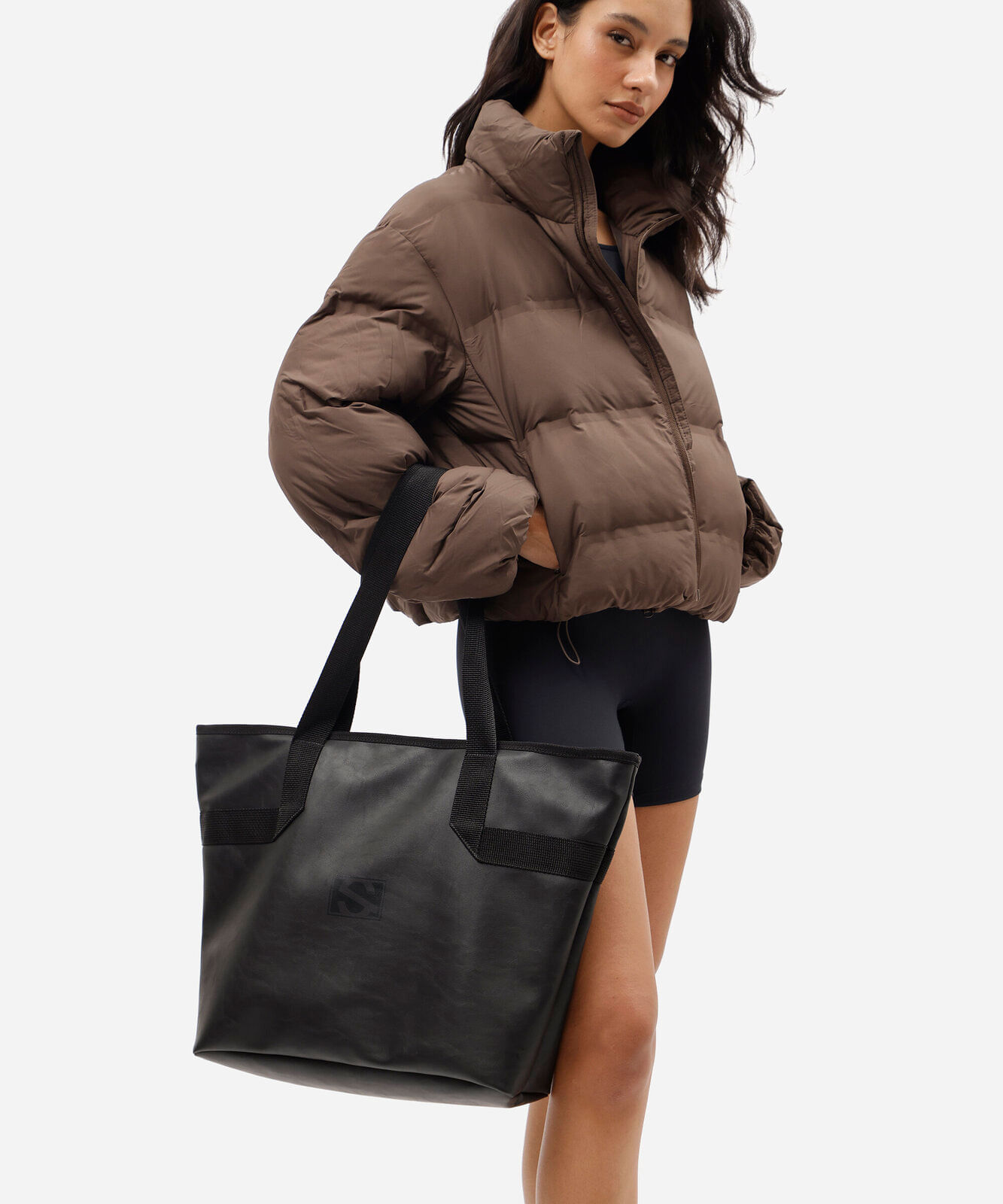 bolsa tote básica esportiva preta