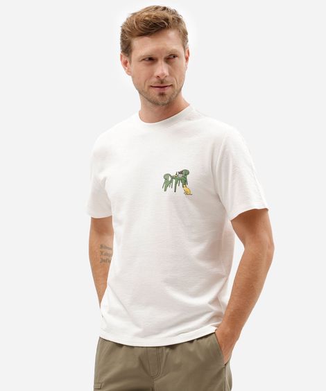 camiseta masculina comfort de algodão com estampa localizada off white