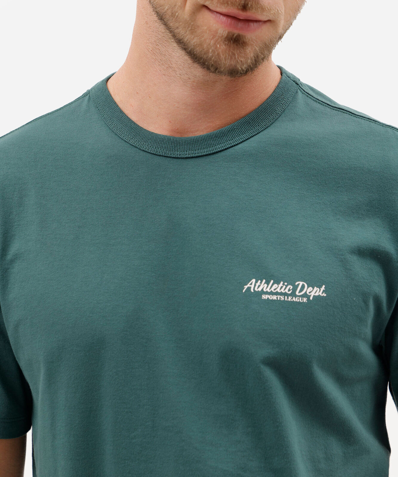 camiseta masculina de algodão manga curta estampada verde