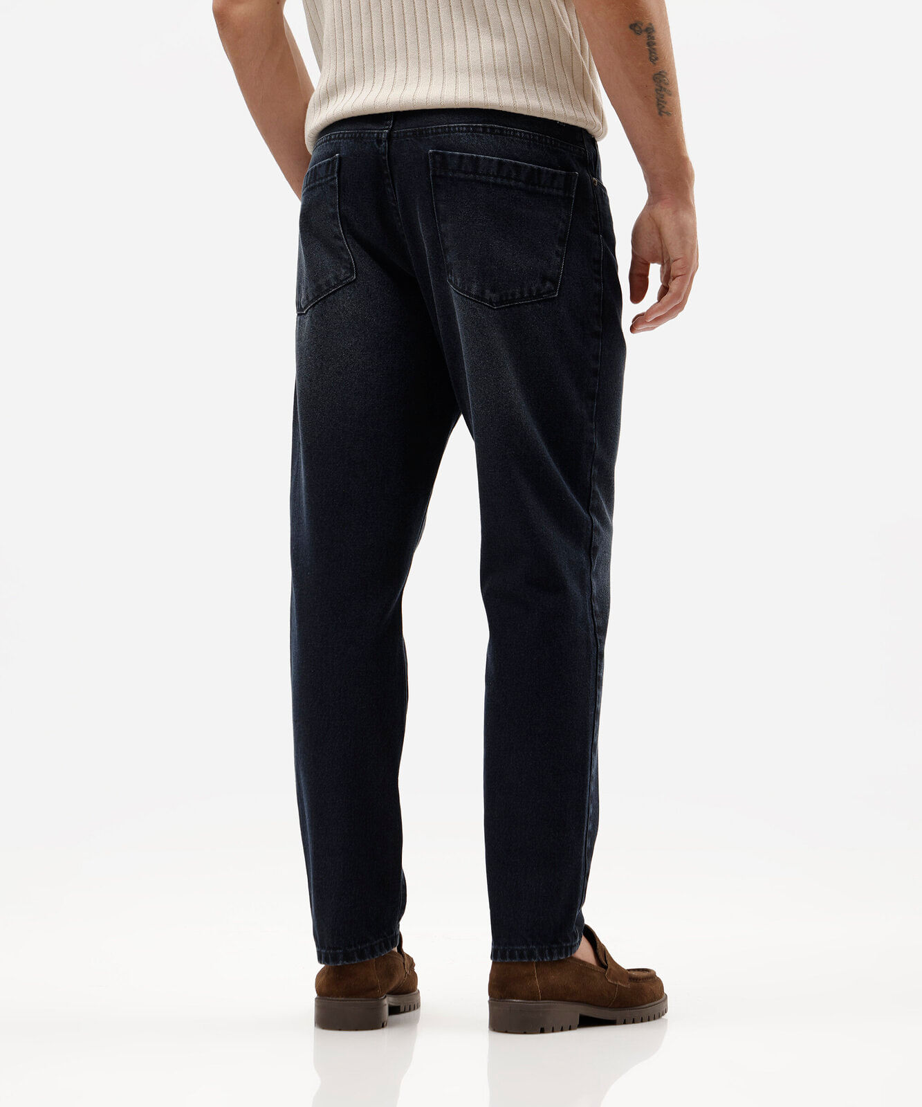 calça reta masculina jeans azul