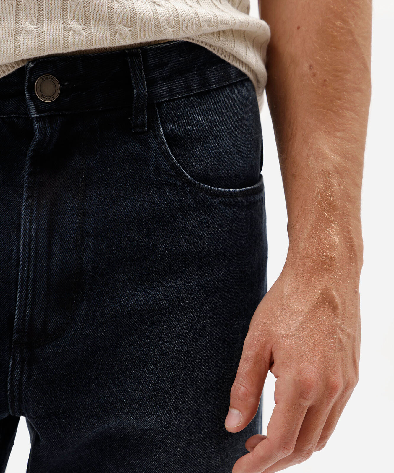 calça reta masculina jeans azul