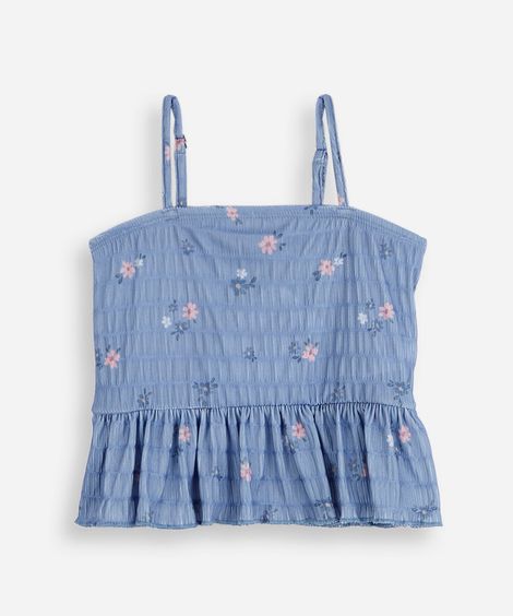 blusa infantil alcinha floral colorido