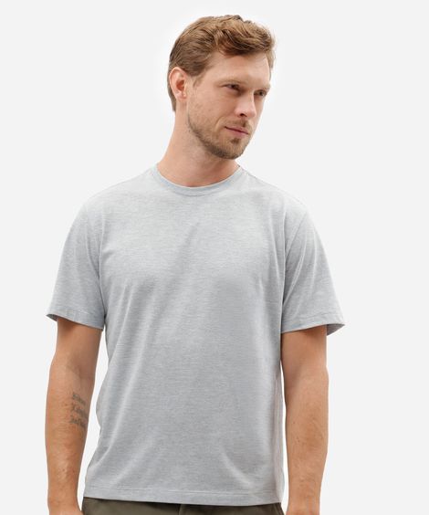 camiseta masculina comfort listrada em algodão texturizado azul