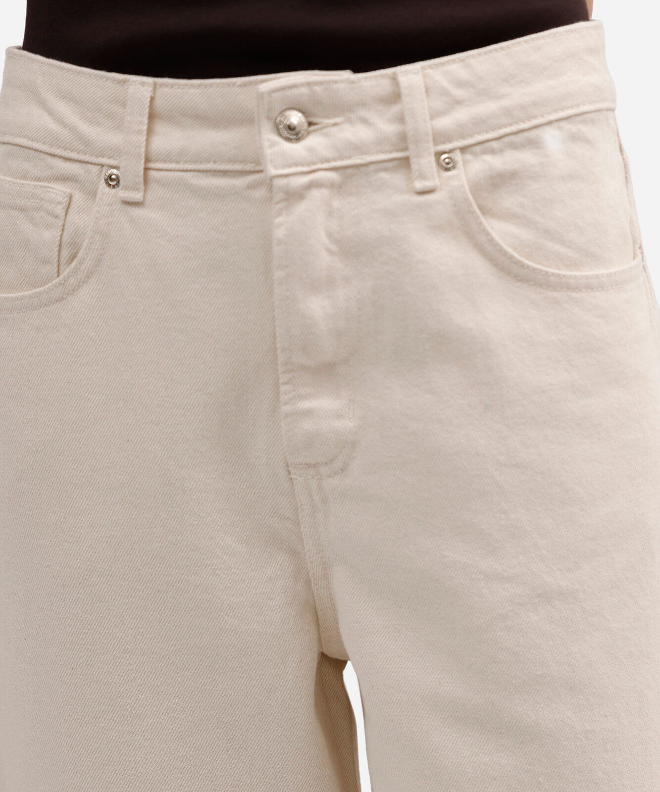 calça de sarja balloon feminina com cintura alta bege
