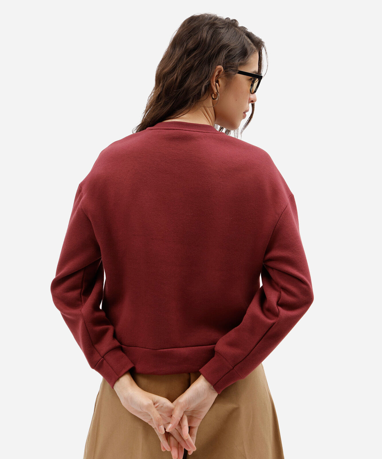 blusão feminino de moletom harvard vinho