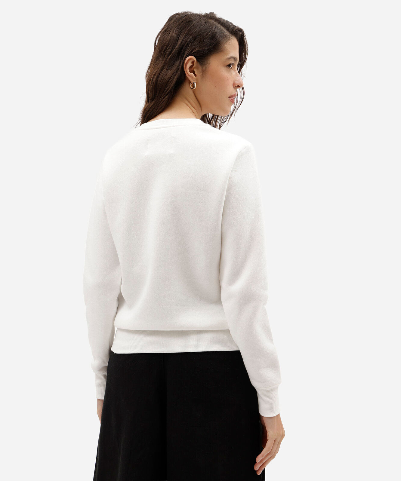 blusão feminino de moletom estampado off white
