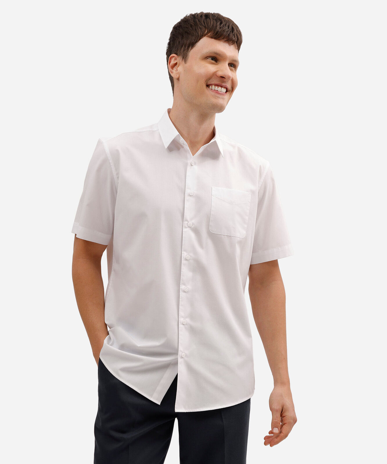 camisa manga curta com bolso branca