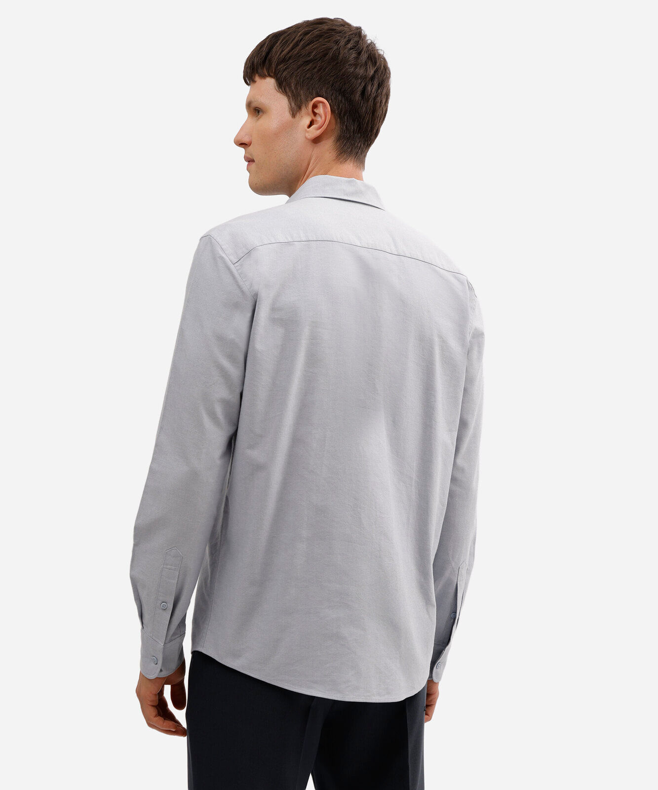camisa comfort oxford manga longa azul