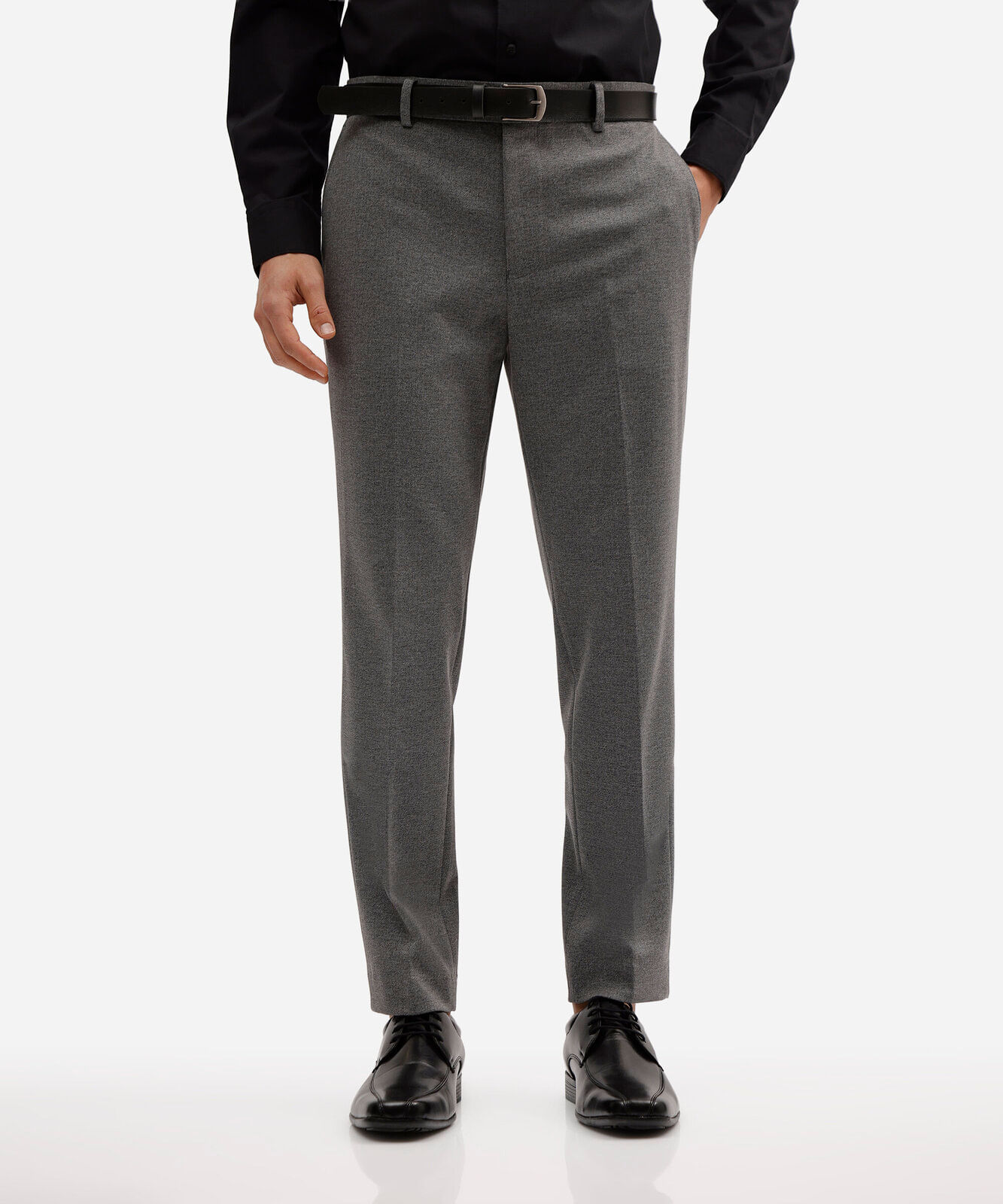 calça slim masculina de alfaiataria cinza