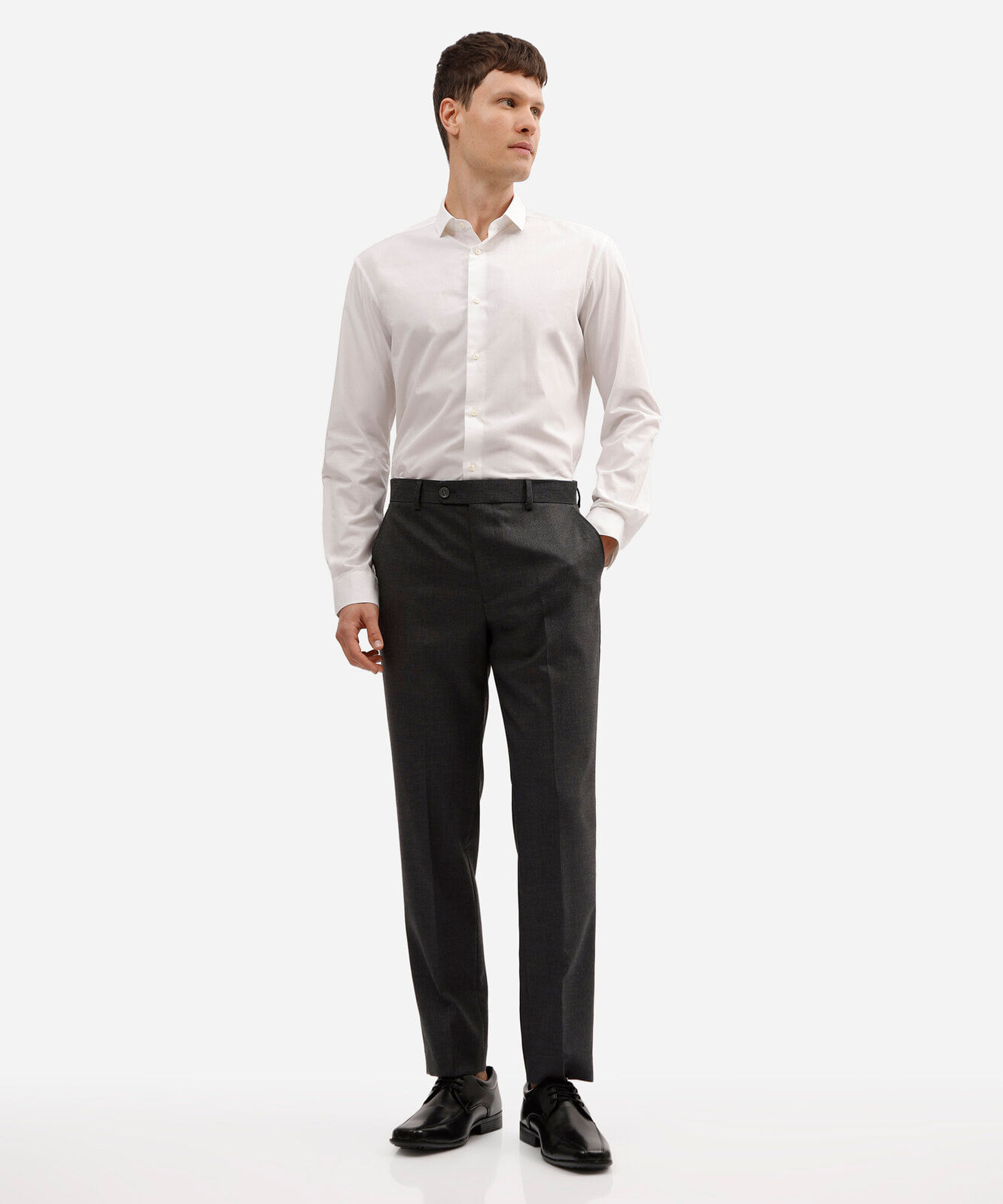 camisa masculina de algodão manga longa branca