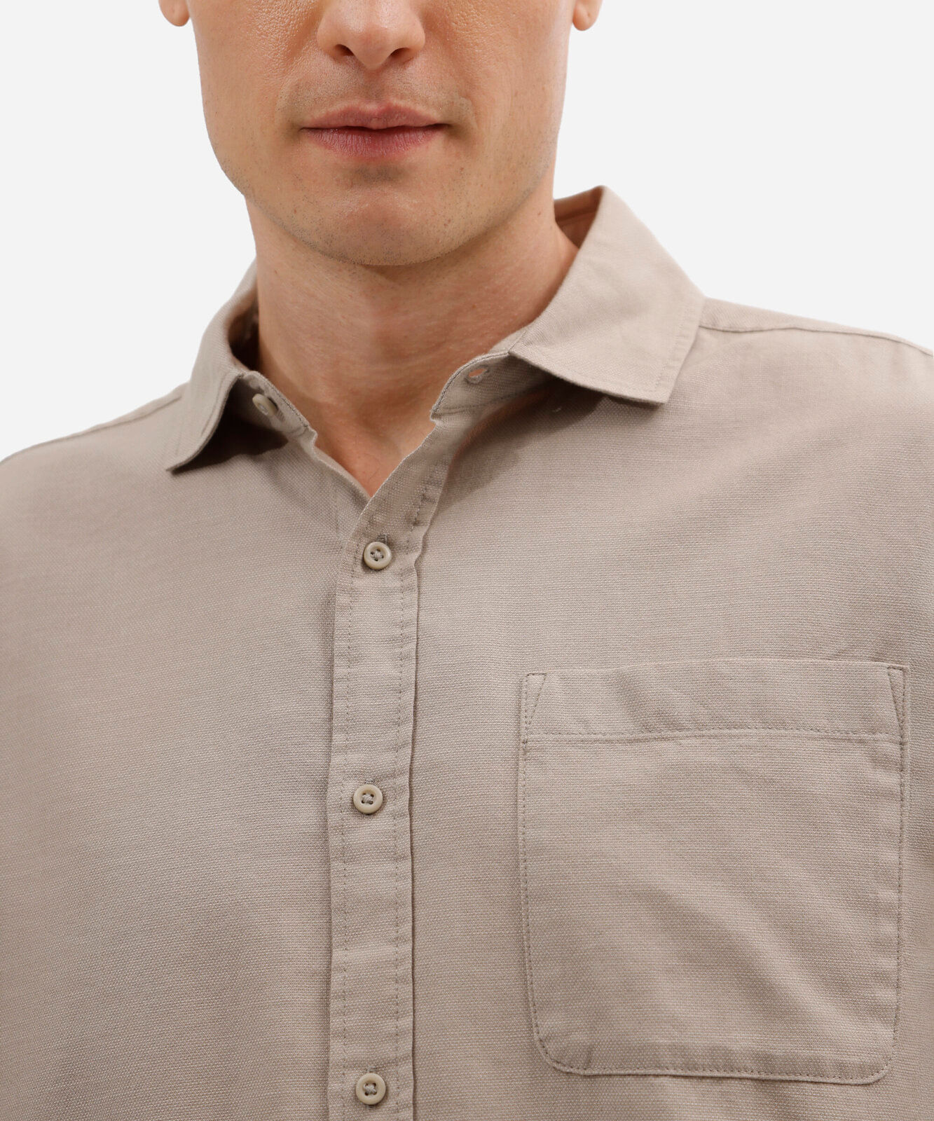 camisa comfort de algodão manga longa com bolso verde