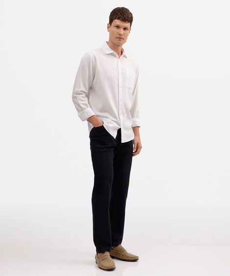calça jeans slim comfort cintura média azul escuro