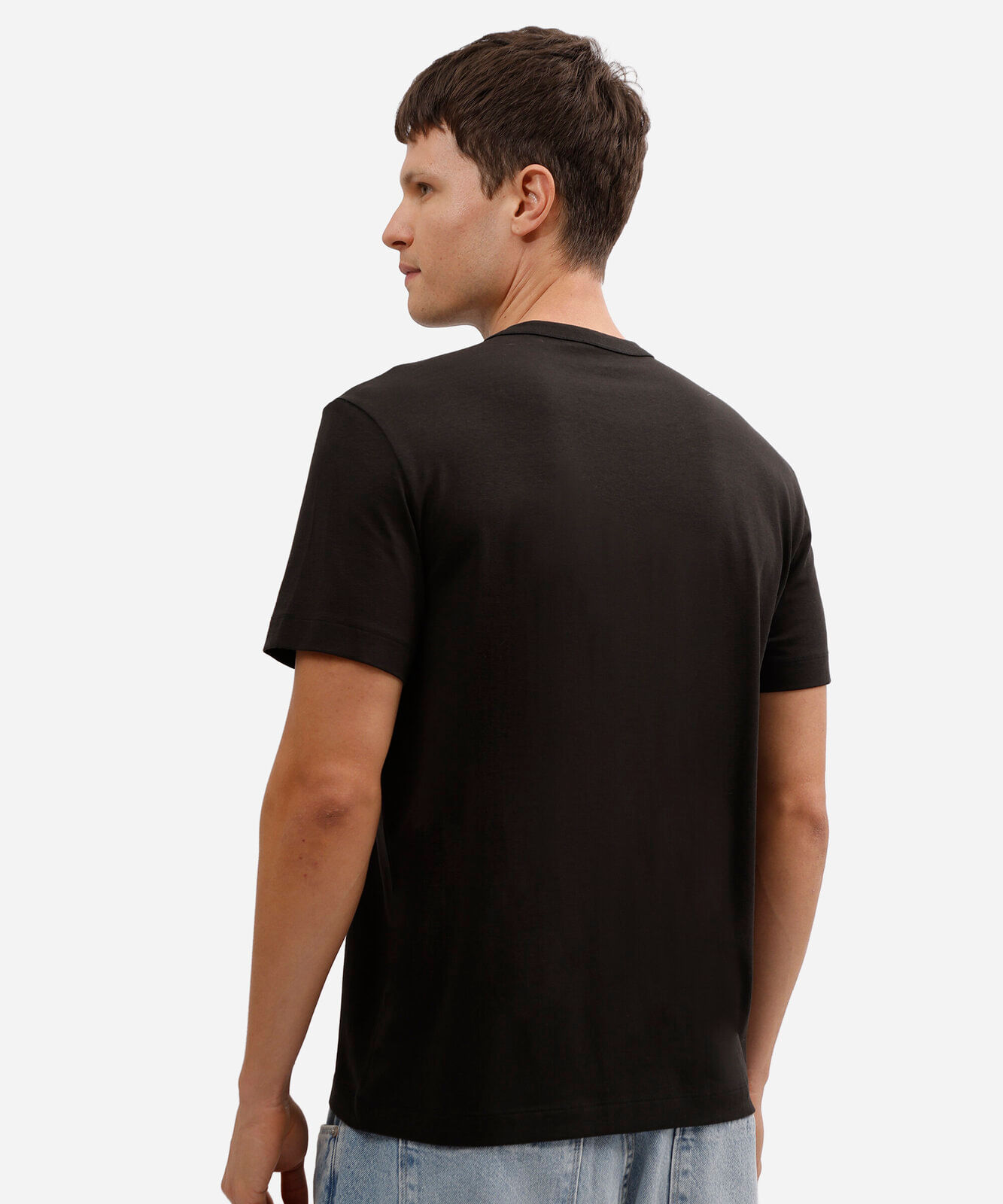 camiseta comfort masculina de algodão peruano e liocel preta
