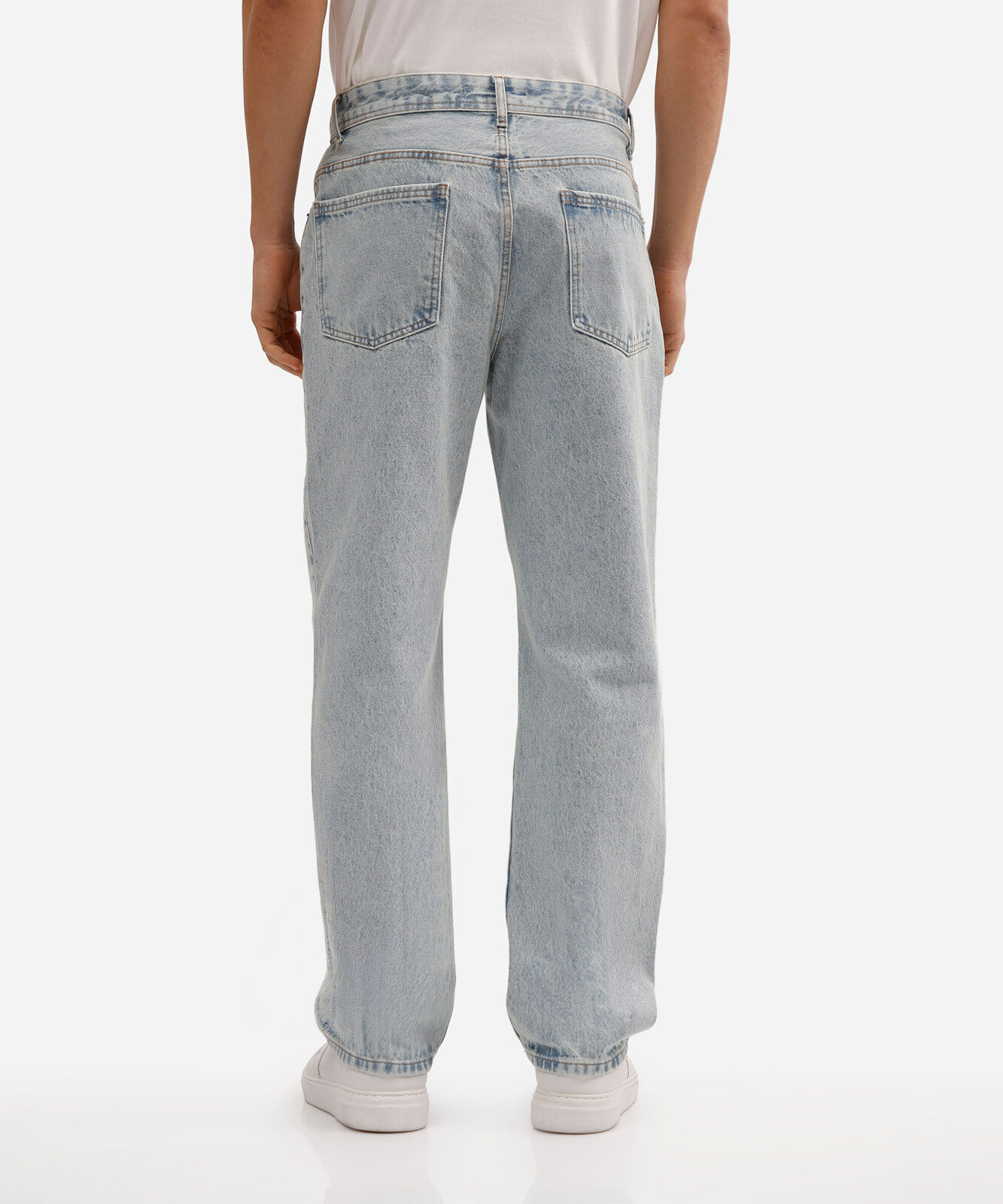calça reta masculina jeans azul