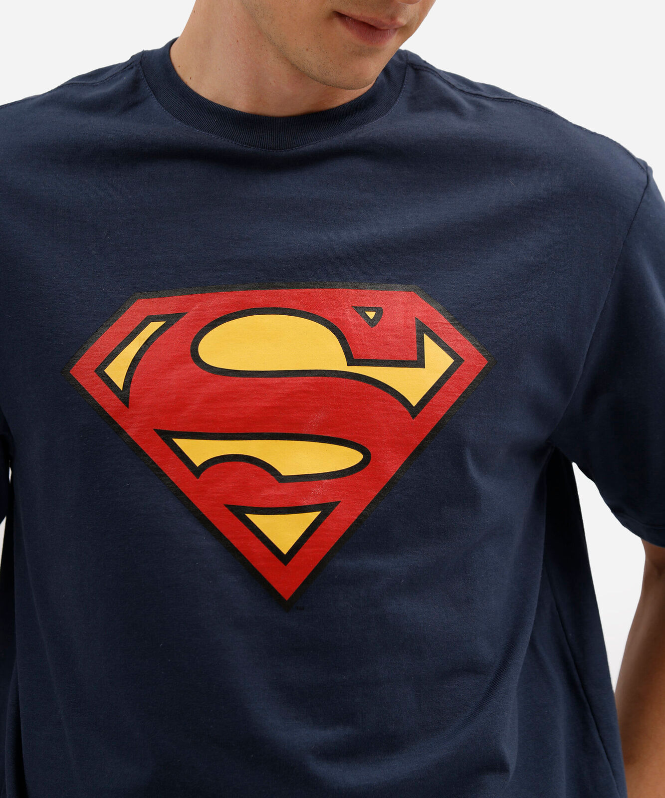 camiseta masculina de algodão manga curta superman azul