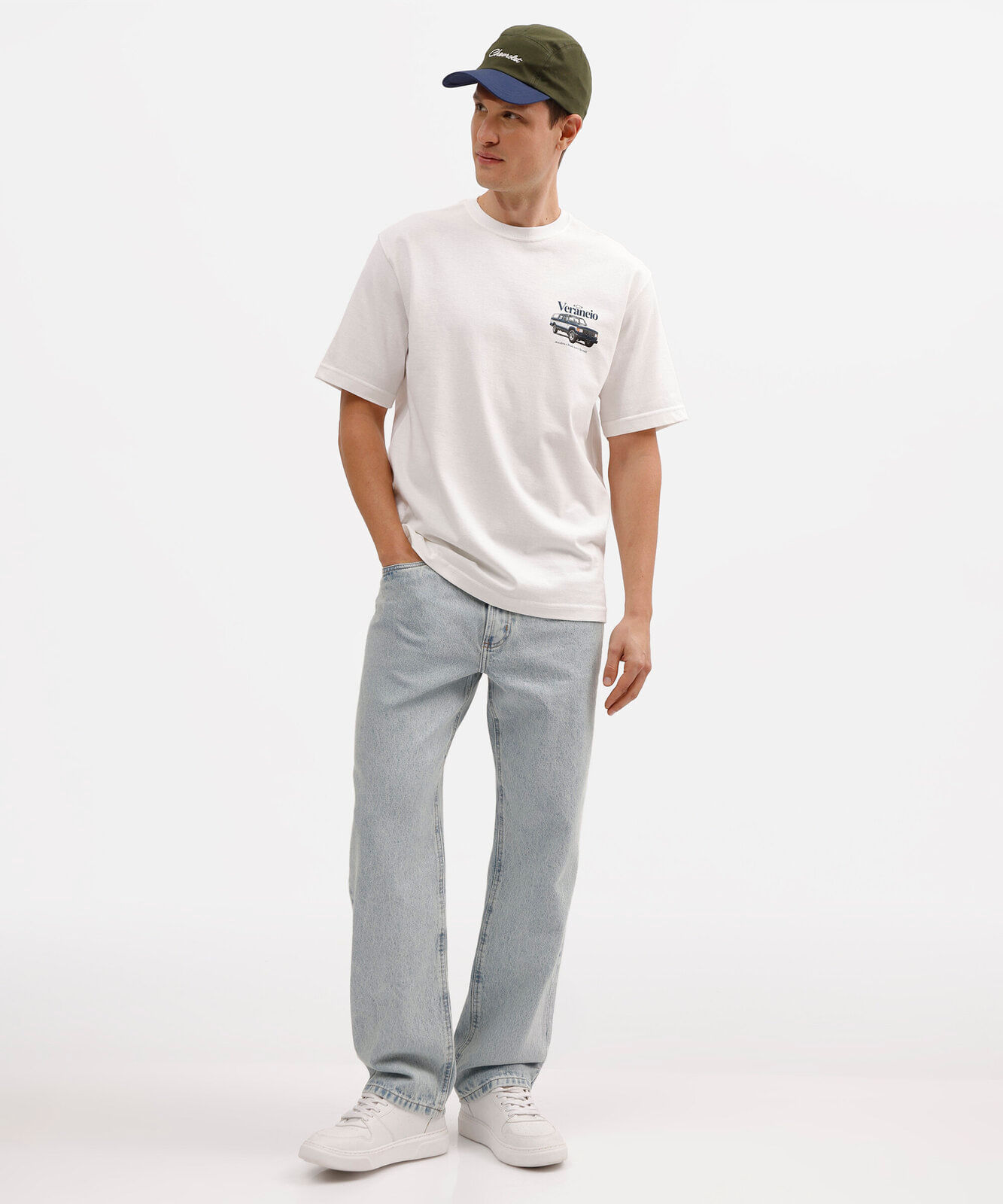 camiseta masculina de algodão manga curta chevrolet veraneio off white