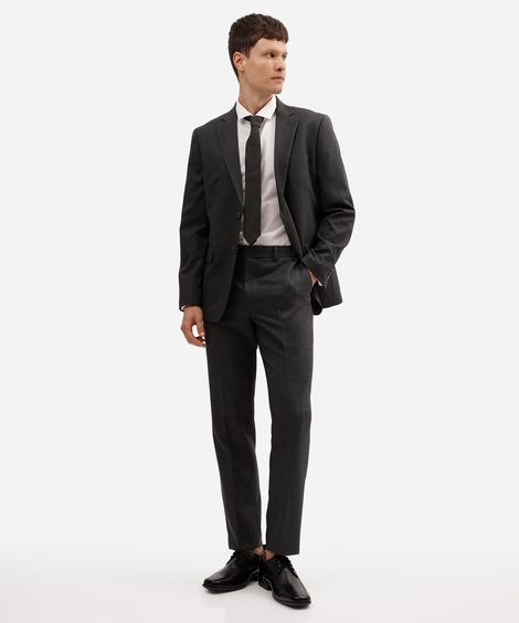 calça slim masculina de alfaiataria cinza